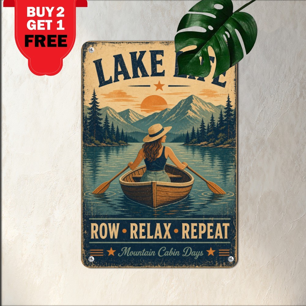 Lake Life Better Than Salty Beach Sign Funny Summer Cabin Metal Wall Decor
