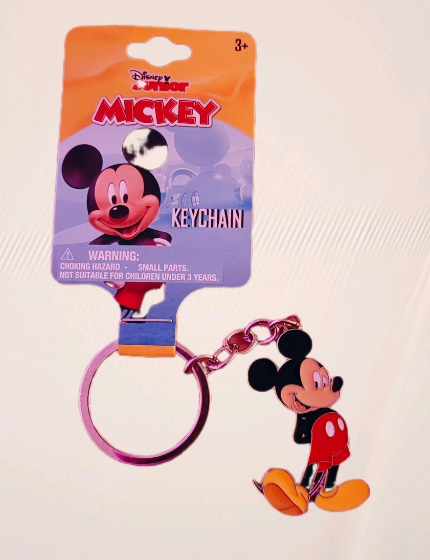 NWT Disney Jr. Mickey Mouse metal Enamel keychain w/ Key Ring 