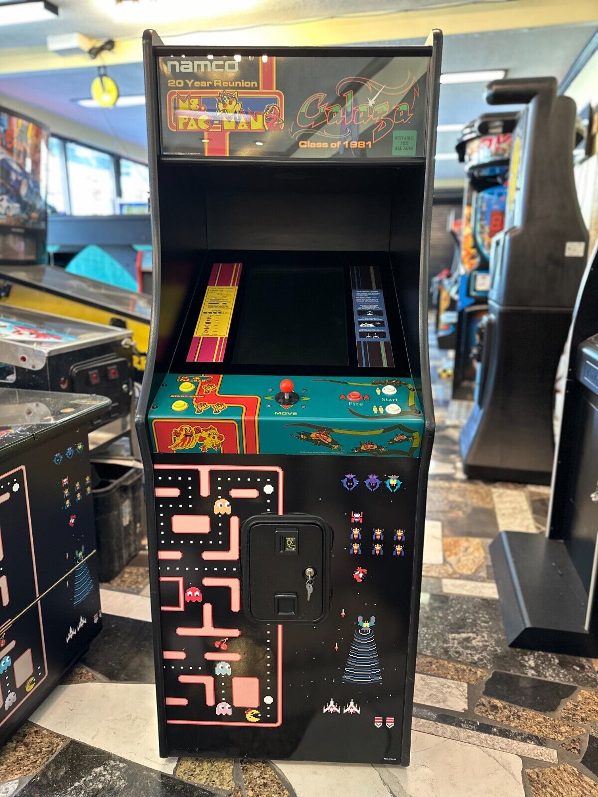 NAMCO 20 YEAR REUNION MS PACMAN GALAGA CLASS OF 1981 HEAVY DUTY COMMERCIAL GRADE