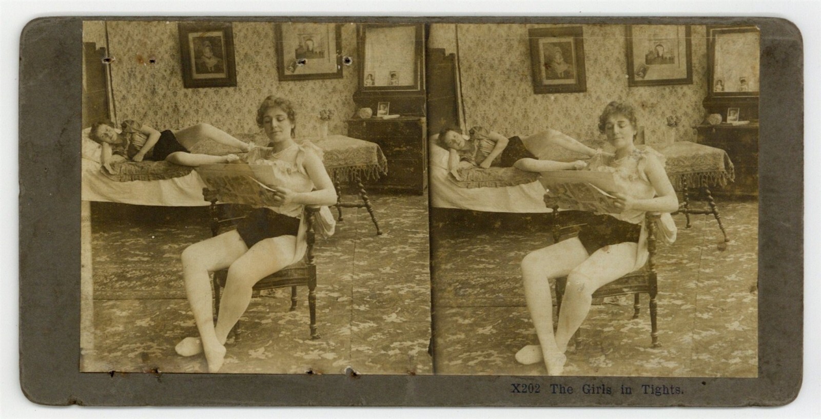 Female Prostitutes 1890 Brothel Sex Workers Stereoview Photo Saloon Lounge