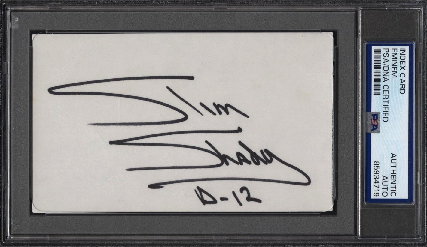 EMINEM aka SLIM SHADY Signed Autograph 3 x 5 Cut - PSA
