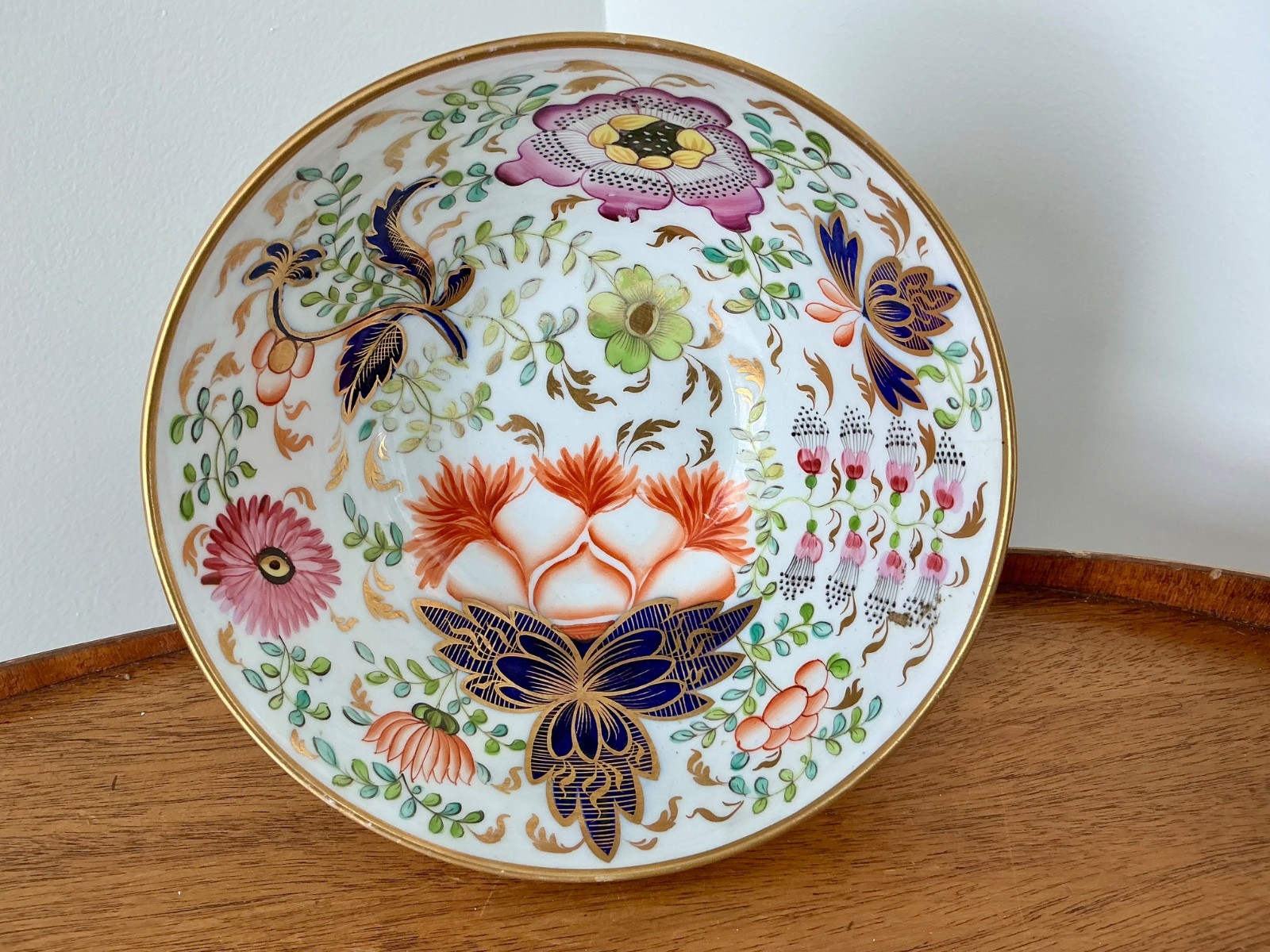 Antique English Porcelain Imari Pattern Waste Bowl ? Coalport Pattern #1677