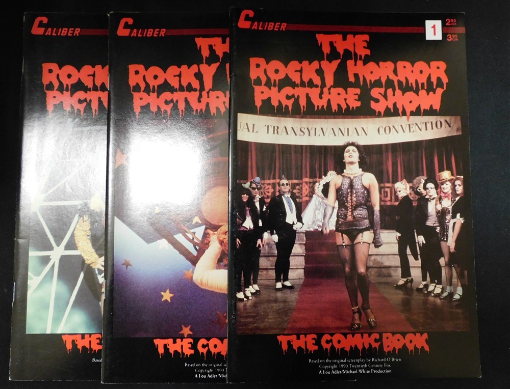 ROCKY HORROR PICTURE SHOW 1-3 CALIBER MOVIE COMIC SET COMPLETE VANHOOK 1990 VF- ROCKY HORROR PICTURE SHOW 1-3 CALIBER MOVIE COMIC SET COMPLETE VANHOOK 1990 VF-