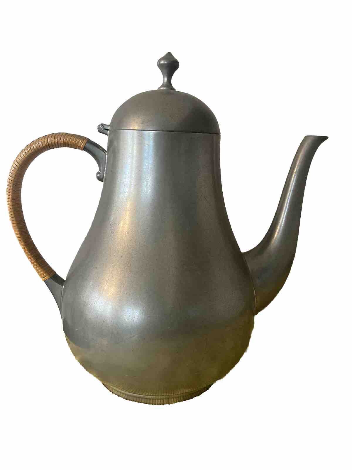 Vintage Royal Holland Pewter KMD Daalderop Pear Shaped Teapot - 8.5” Tall