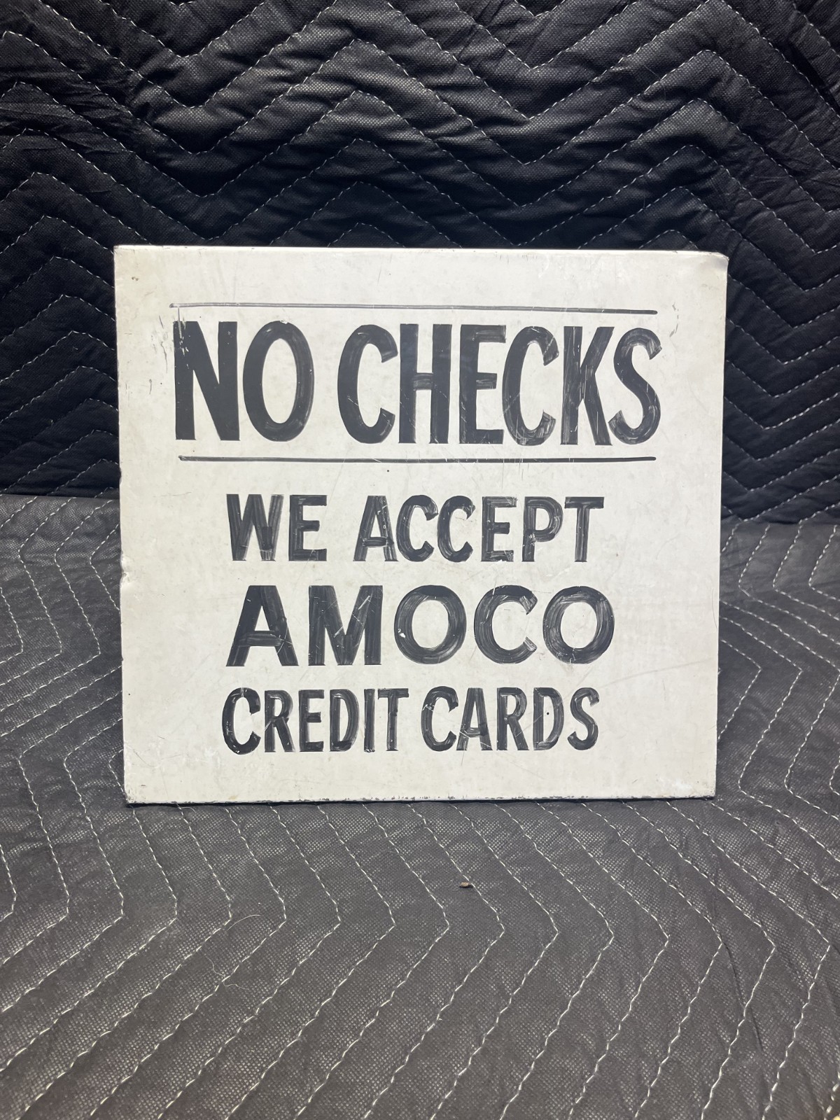 Vintage Amoco Credit Cards Metal Service Station Sign ( 11.5 x 12.25)
