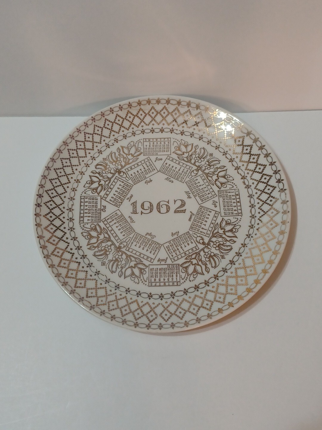Vintage 1962 Gold Plated  Calender Plate