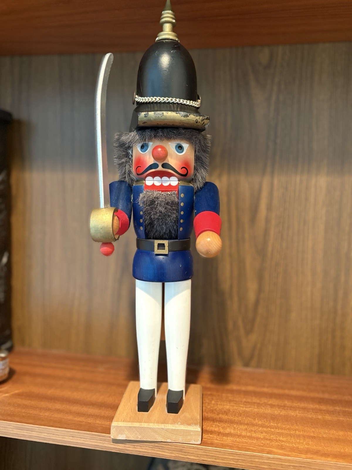 Vintage Christian Ulbrich Holzkunst 17”German Soldier Nutcracker West Germany