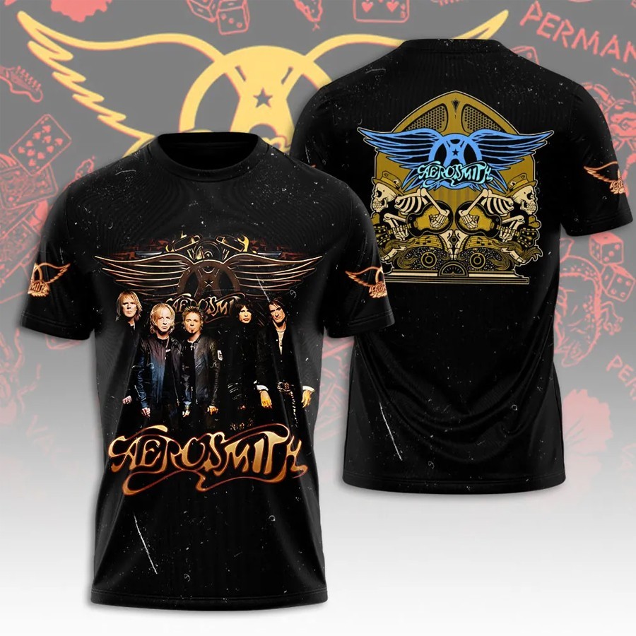 Aerosmith 3D Apparels  3d AOp Black Unisex  All size