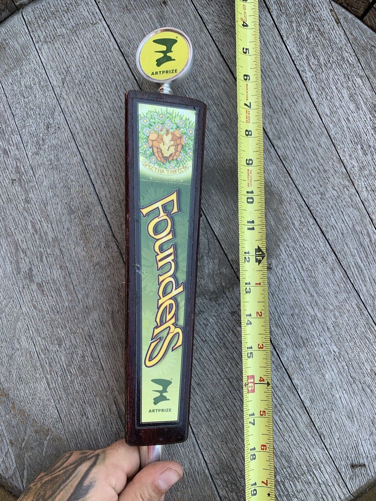 Rare Founders Brewing Art Series Spectra  Trifecta Kolsch Style Beer Tap Handle