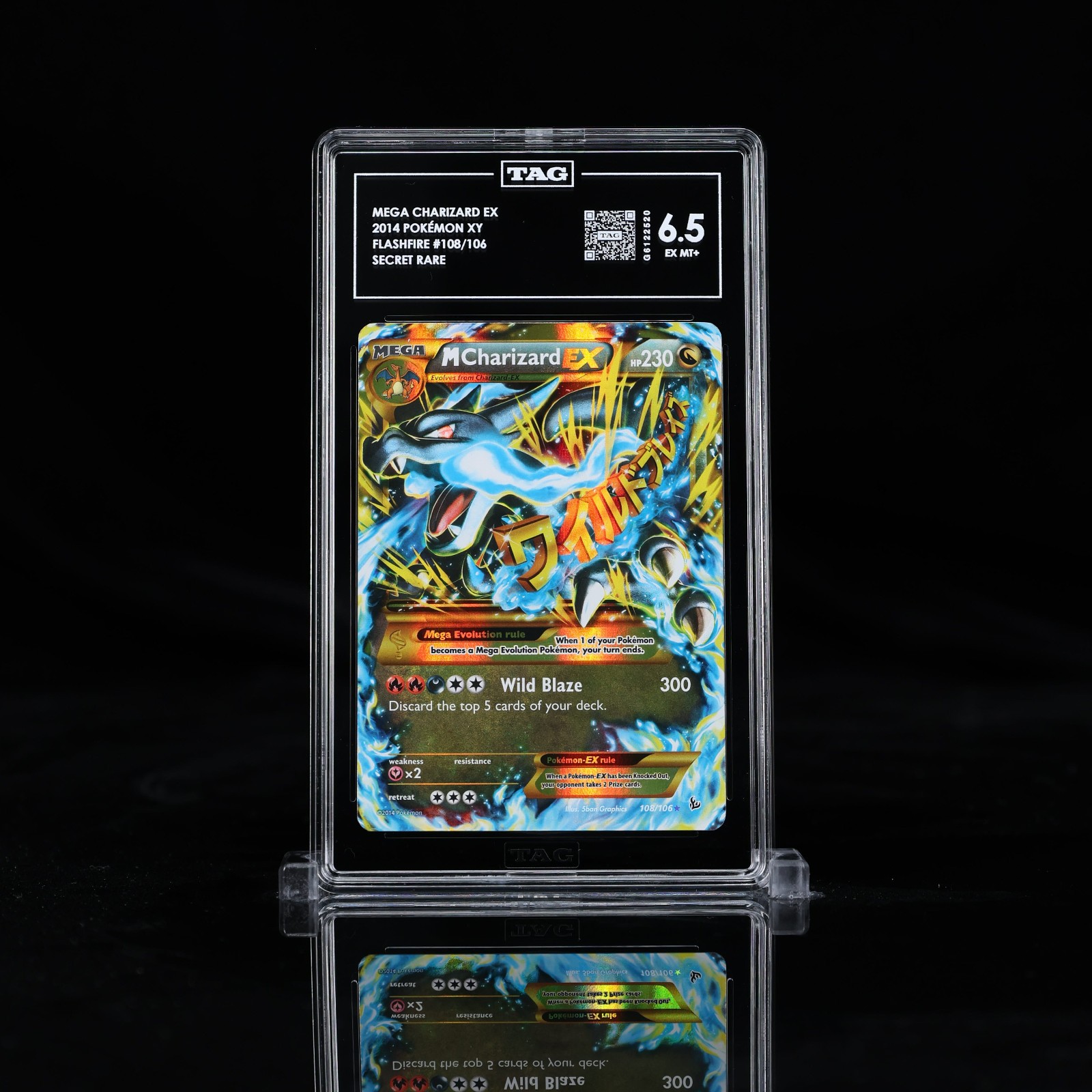 TAG 6.5 - 2014 M Charizard Ex Pokemon XY Flashfire SECRET RARE #108 Gold Border