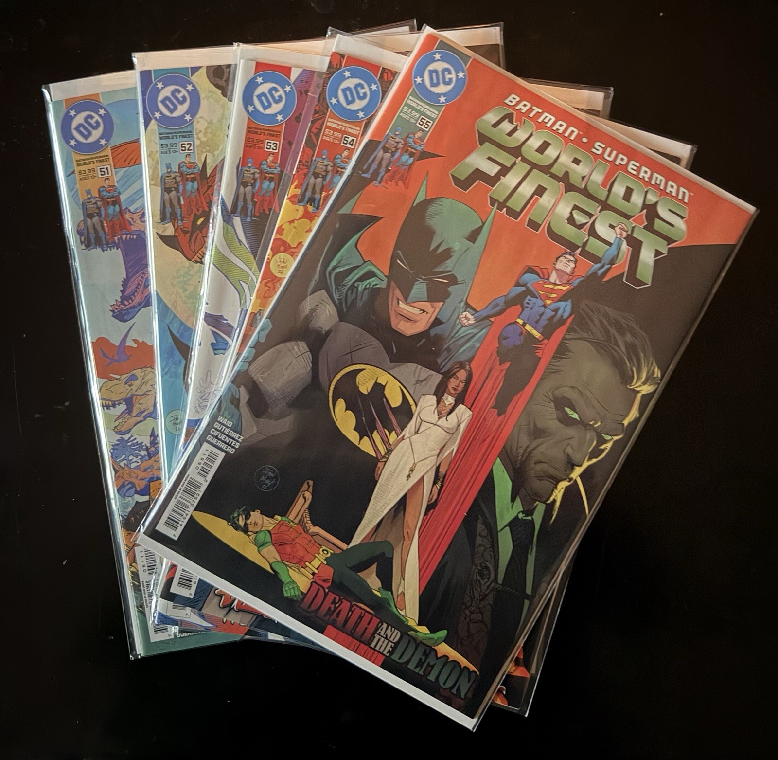 Batman Super Man World’s Finest 51, 52, 53, 64, 55 Comic Lot, DC Comics