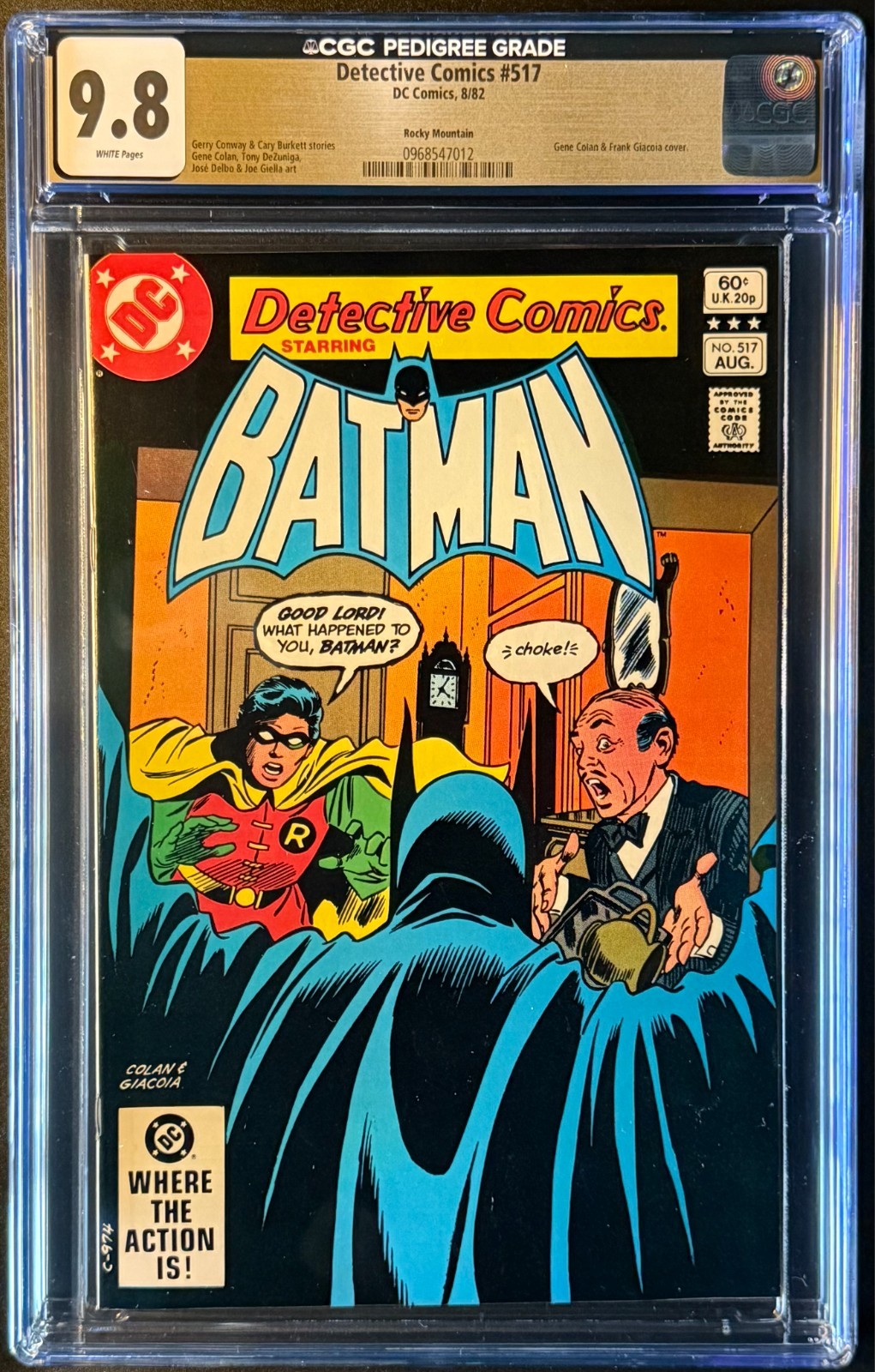 Detective Comics #517 (DC, 1982) CGC 9.8 WP Rocky Mountain Pedigree New CGC case