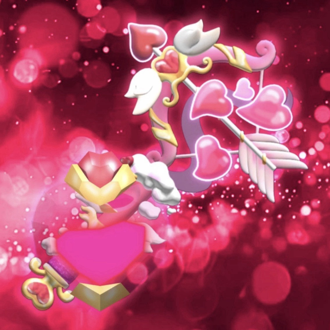 Cupid Themed Heart Wings Pink Digital Image Virtual Collectible
