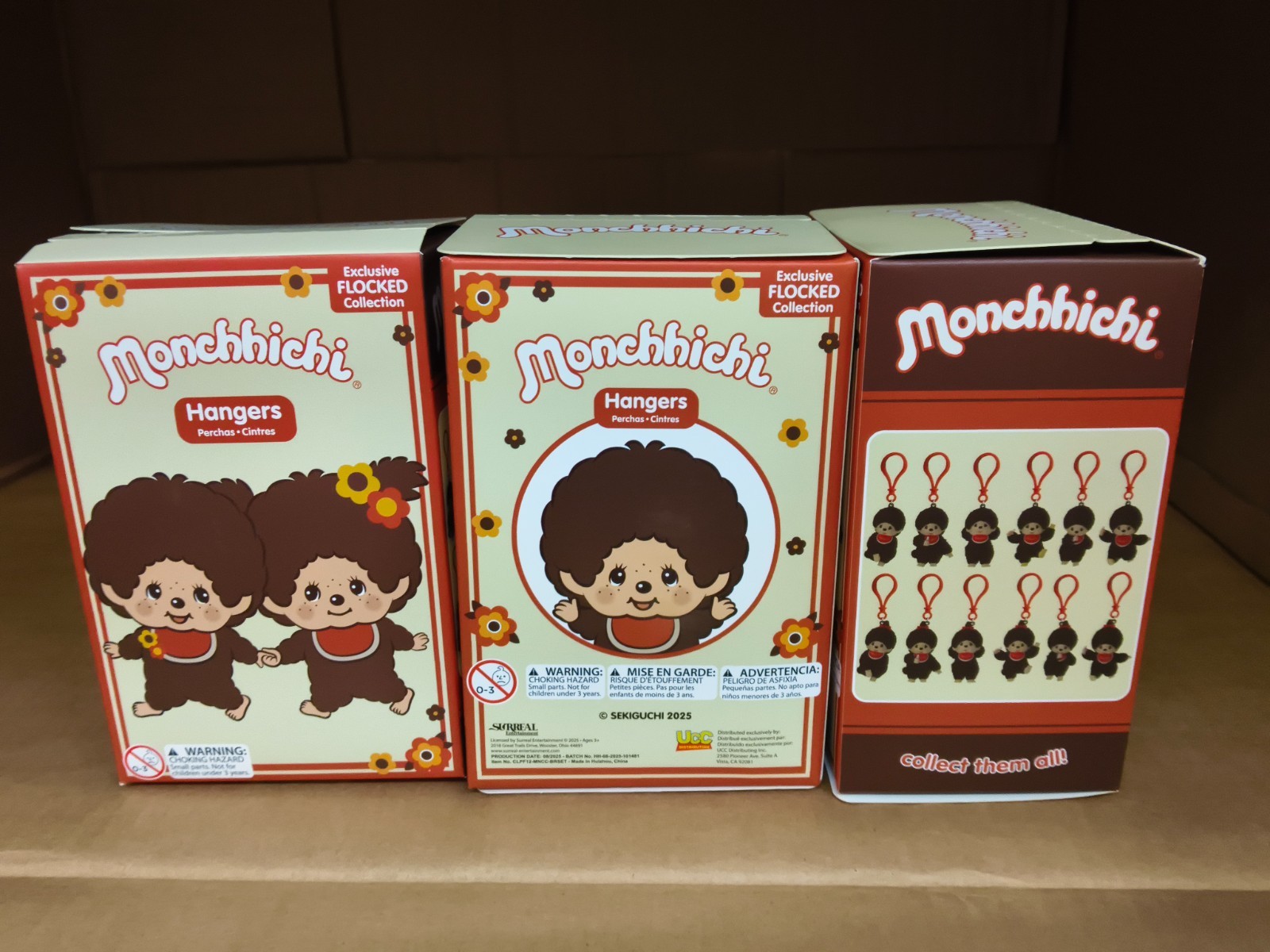 Lot Of 3 Pcs Original Monchhichi Exclusive Flocked Collection Hangers Blind Box