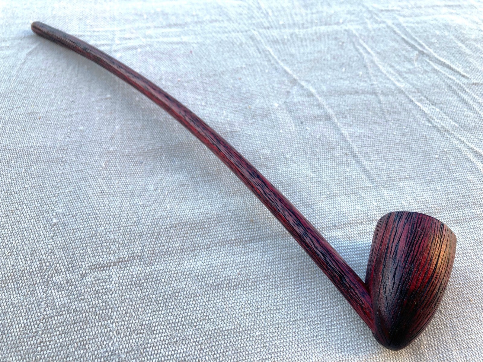 Smoking Pipe Long Stem Tobacco Pipe Brushed Black and OxBlood