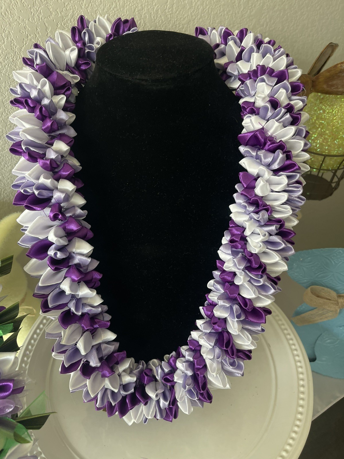 Hawaiian Handmade Ribbon plumeria Lei