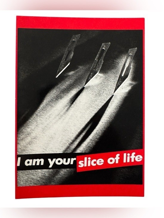 Barbara Kruger: 'I am your slice of life' Photograph Postcard, 1981