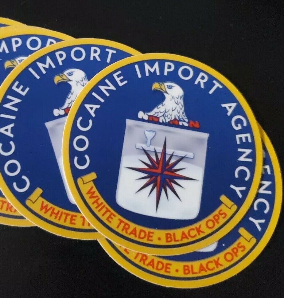 CIA STICKERS 5 Pack LOT Cocaine Import Agency Deep State Sticker 