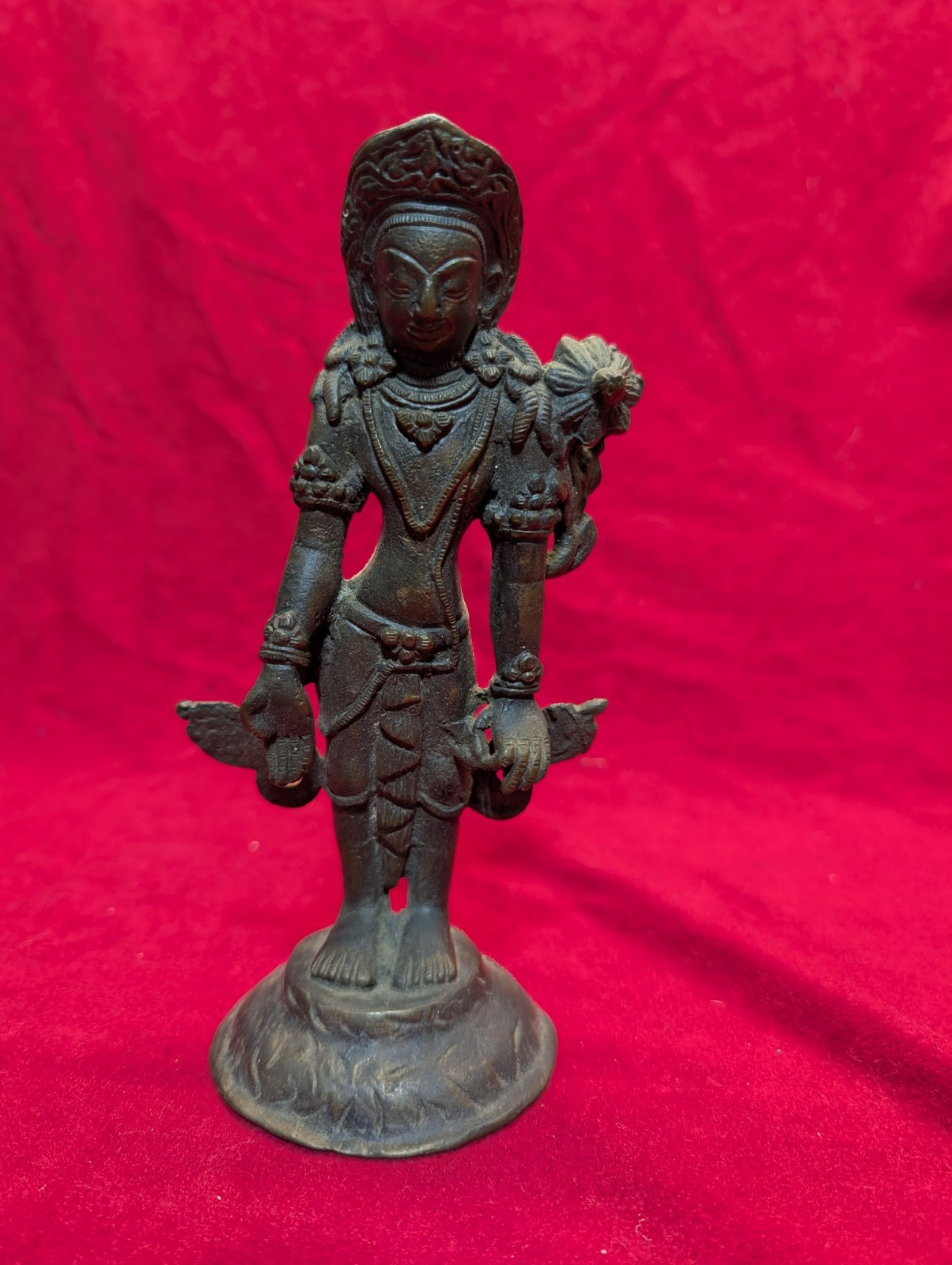 Antique Bronze Buddhist Statue: Padmapani Lokeswara