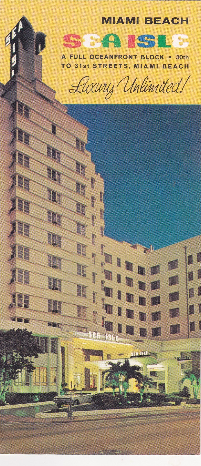 1960's The Sea Isle Hotel Miami Beach Florida Brochure