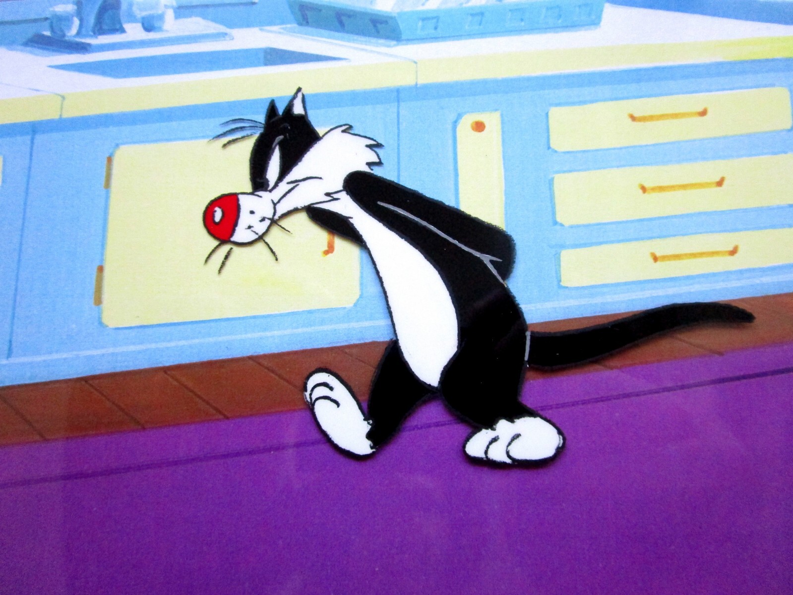 SYLVESTER the CAT Tweety Bird Warner Brothers 1980s WB PRODUCTION CEL & DRAWING