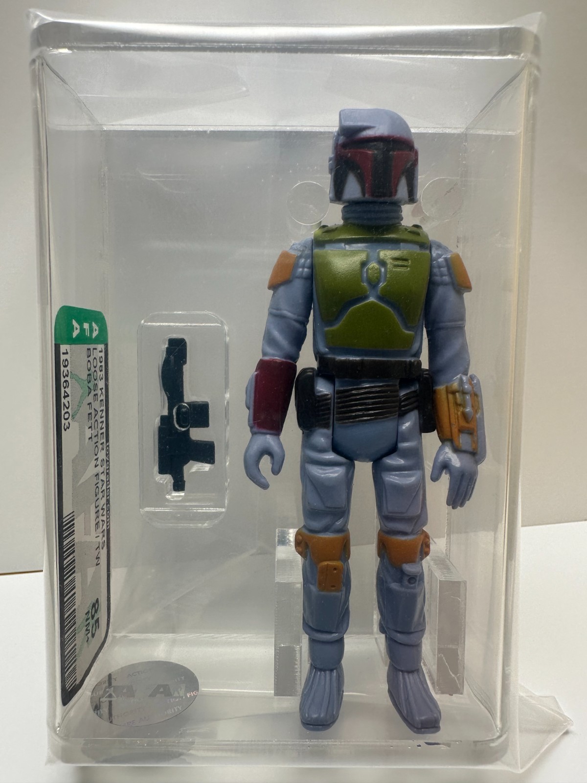 Boba Fett AFA85 TW Light Blue Vintage Loose Kenner StarWars Action Figure Disney