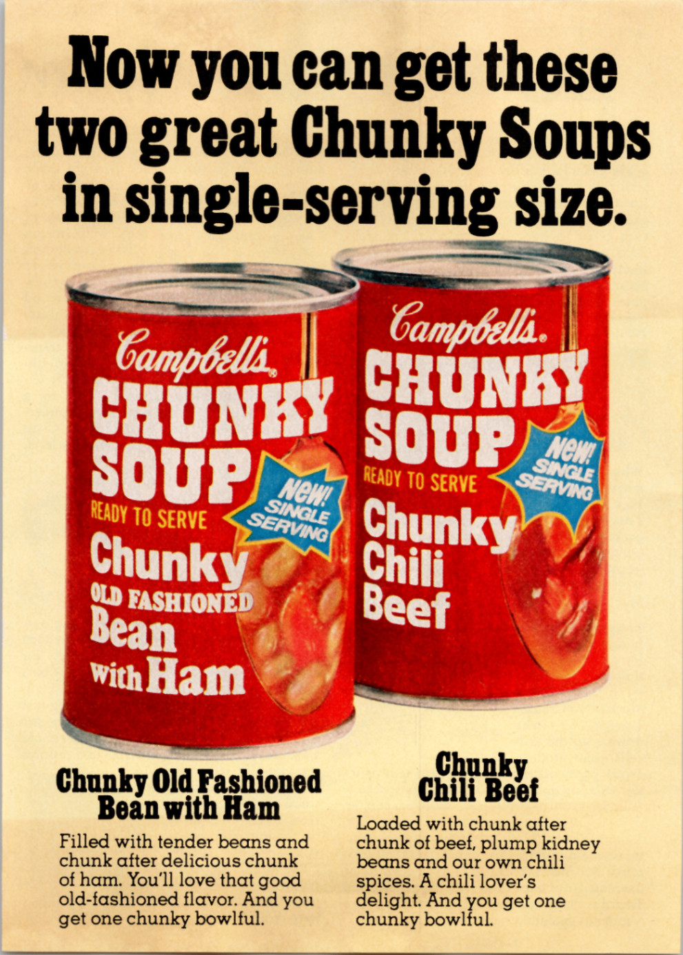 Campbell\'s Chunky Soup Vintage Magazine Ad Red 1970s Kitchen Food Print