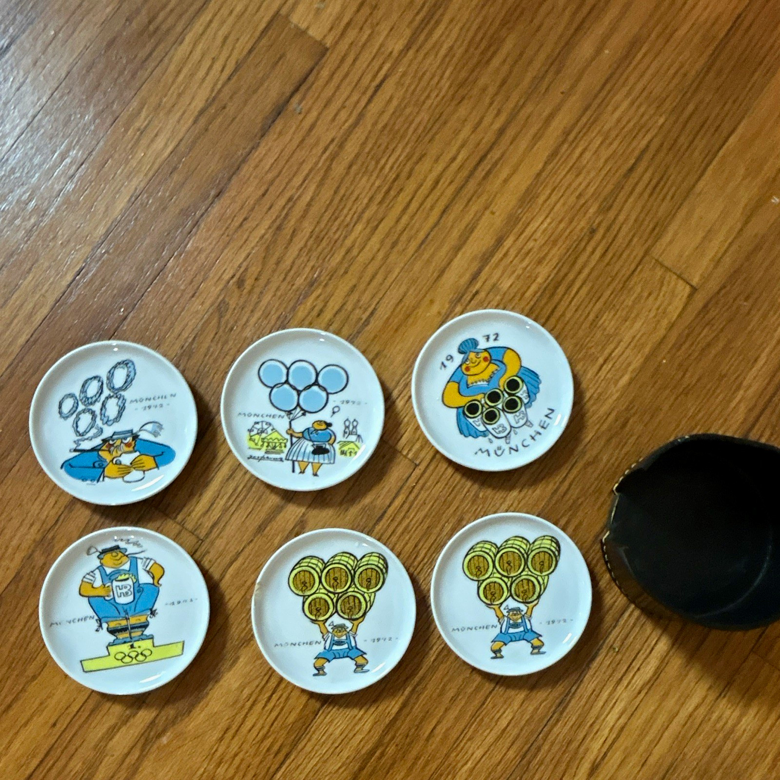 Vintage 1972 Munich Olympic Ceramic Small Plates- Set Of 6 “Read Description