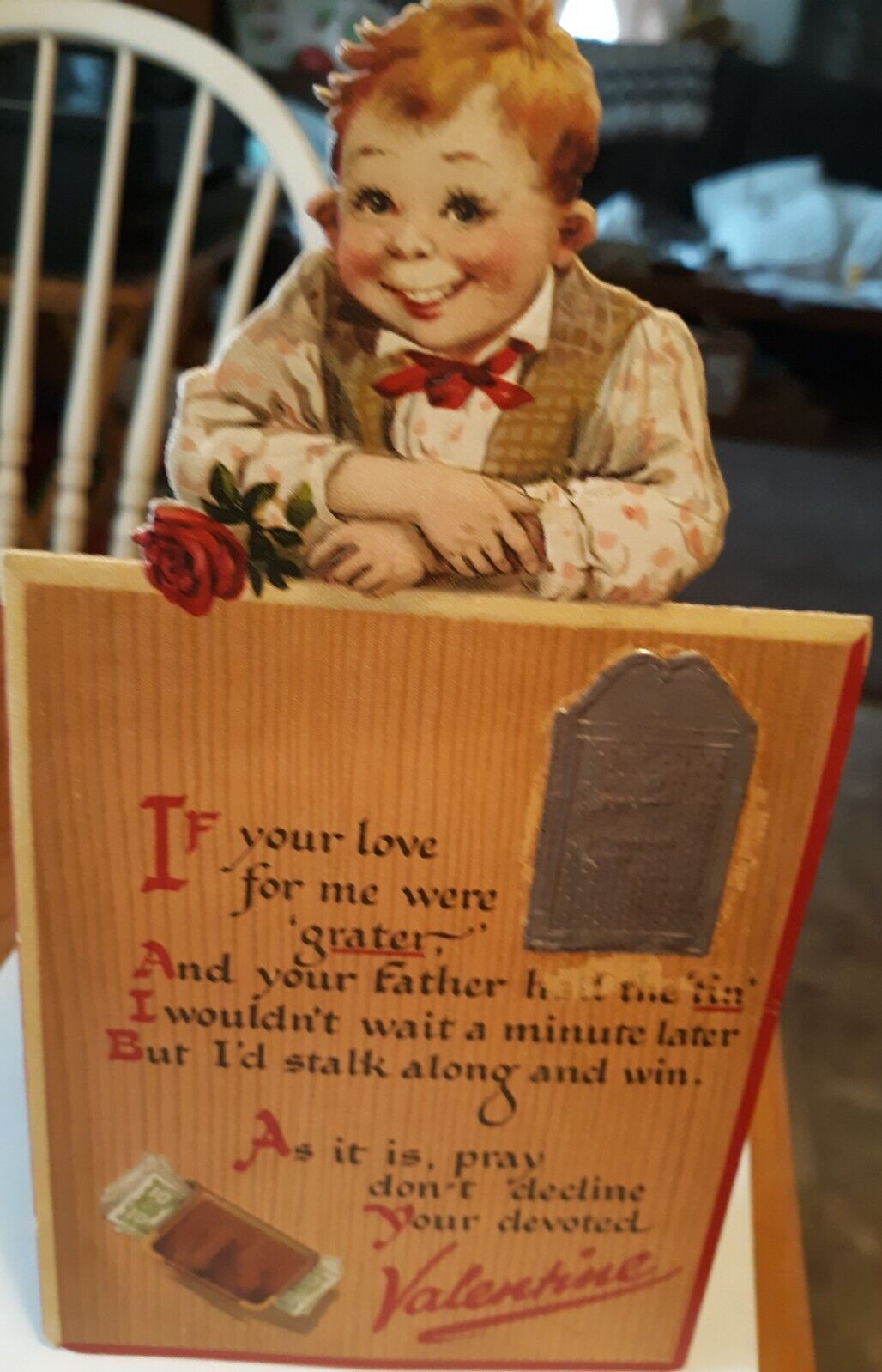 *SCARCE* VINTAGE RAPHAEL & TUCK STAND UP VALENTINE CARD, GERMANY, VERY CUTE