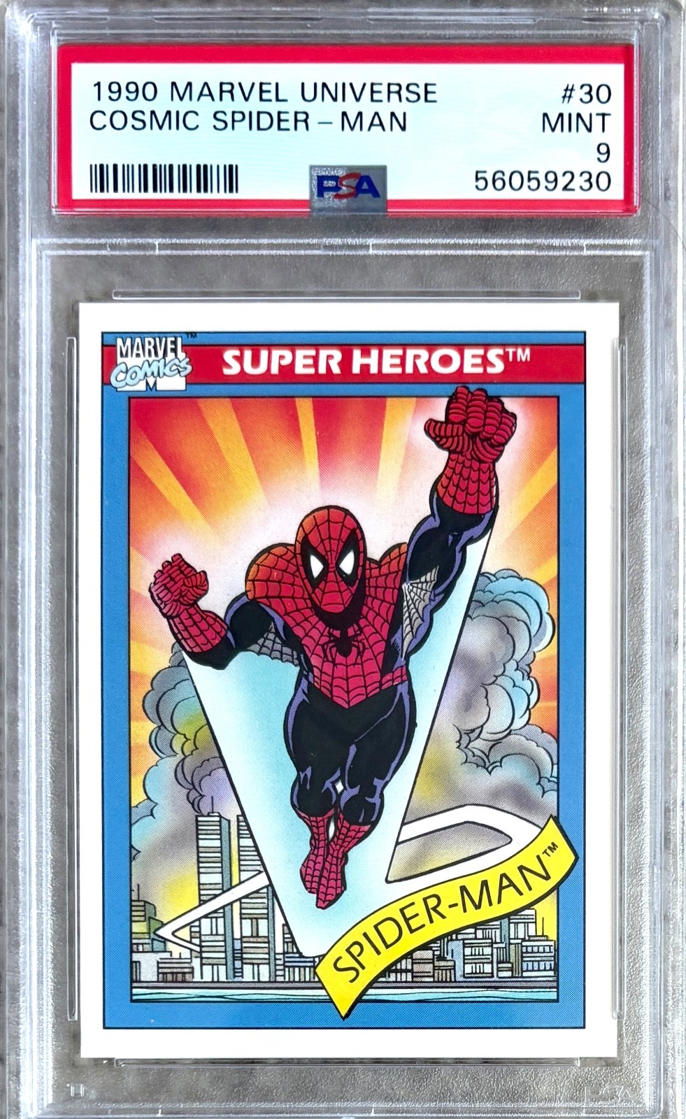 1990 Marvel Universe series 1 COSMIC SPIDER-MAN PSA 9 MINT - ICONIC
