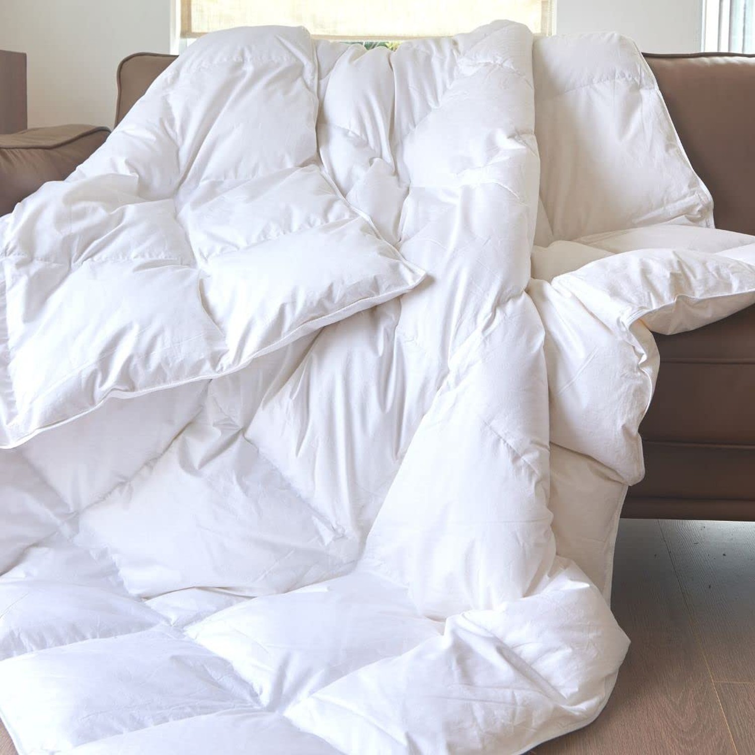 Royal Elite Goose Feather Down Comforter King Size-Made in Canada White Goose...