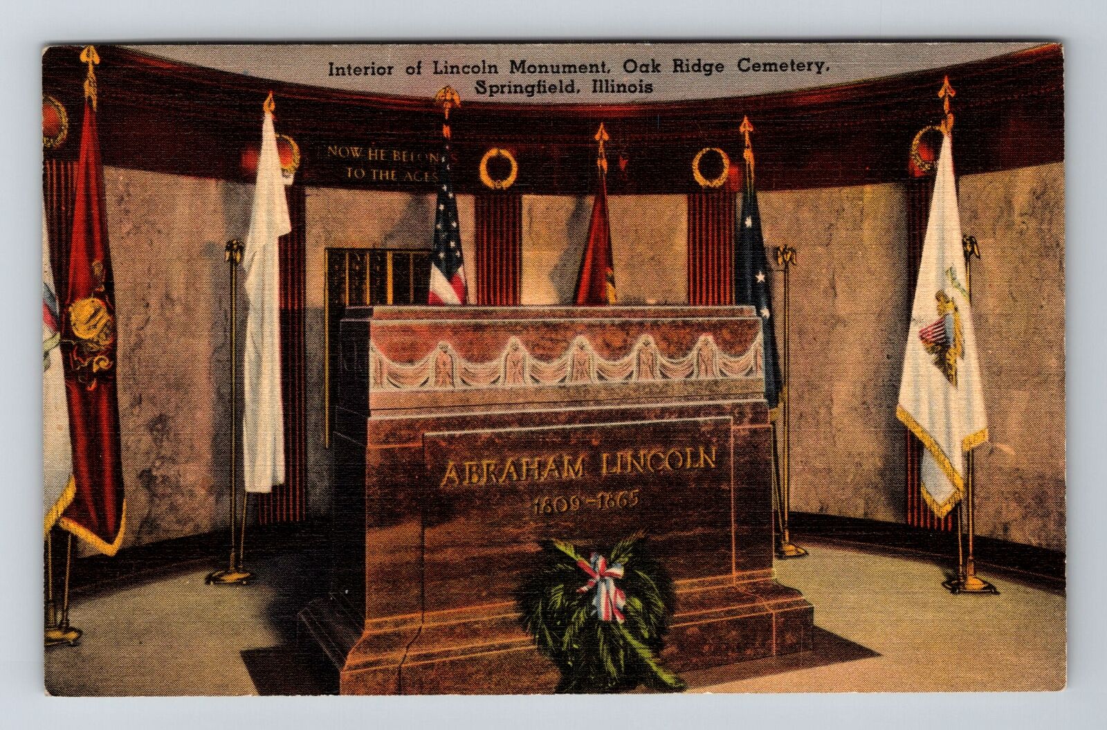 Springfield Il-Illinois, Interior Lincoln Monument, Antique Vintage Postcard