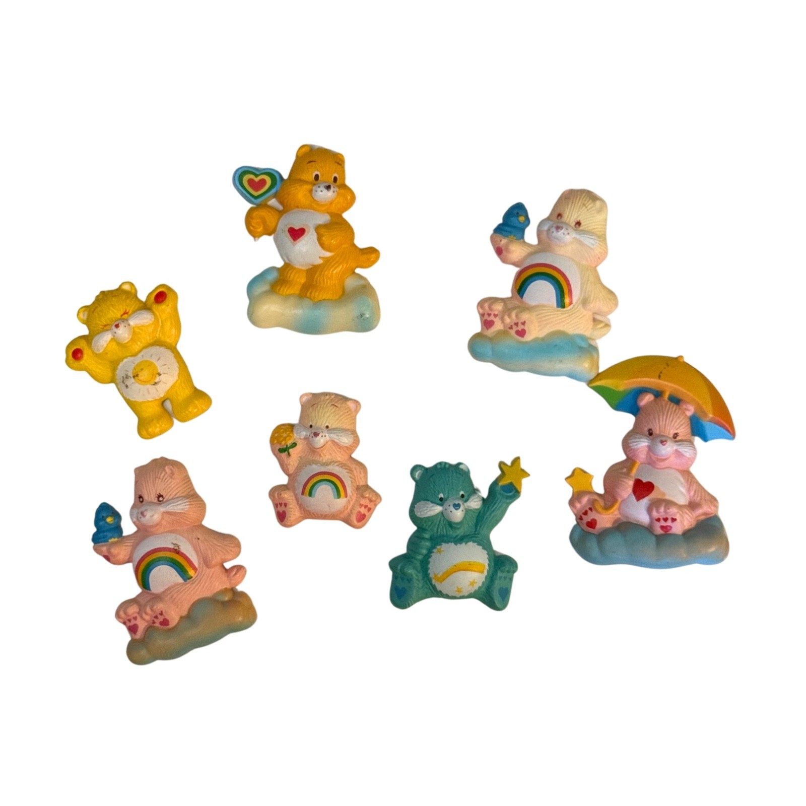 Vintage Care Bears Fridge Magnet Lot of 7 American Greetings 1980s PVC Magnets