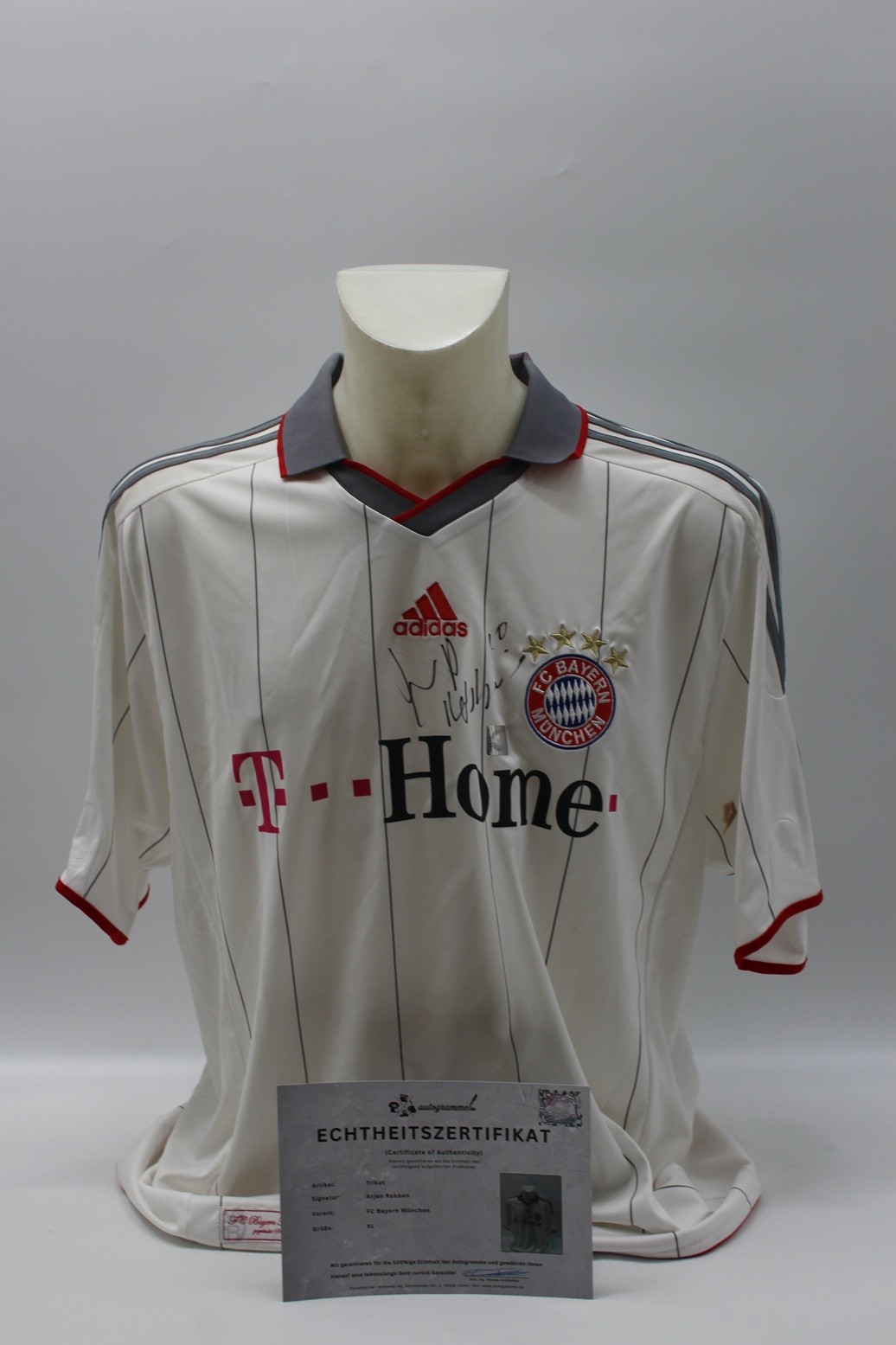 Bayern München 2009/2010 Jersey Arjen Robben Signed Autograph Adidas COA XL
