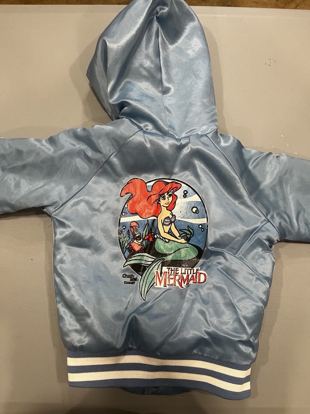 vintage 90s Disney Little Mermaid Ariel Chalk Line varsity jacket 3t 90s Y2K