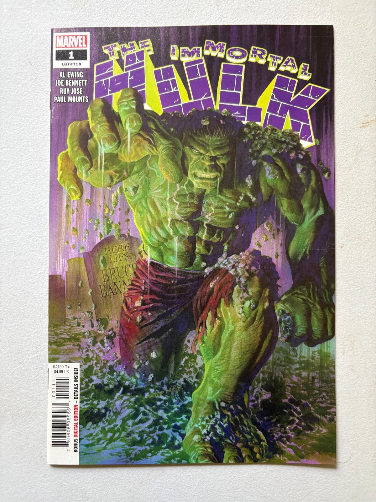 IMMORTAL HULK #1 - 1ST PRINT - AL EWING (2018) MARVEL COMICS