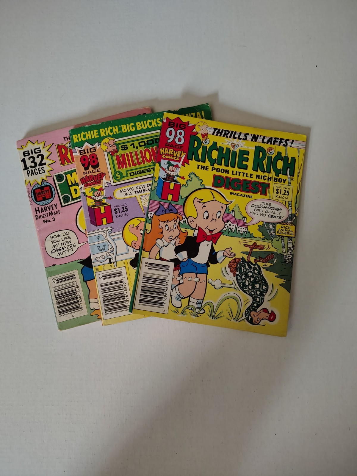 Richie Rich Million Dollar Digest & Thrills \'N\' Laughs Lot Of 3, Harvey Comics