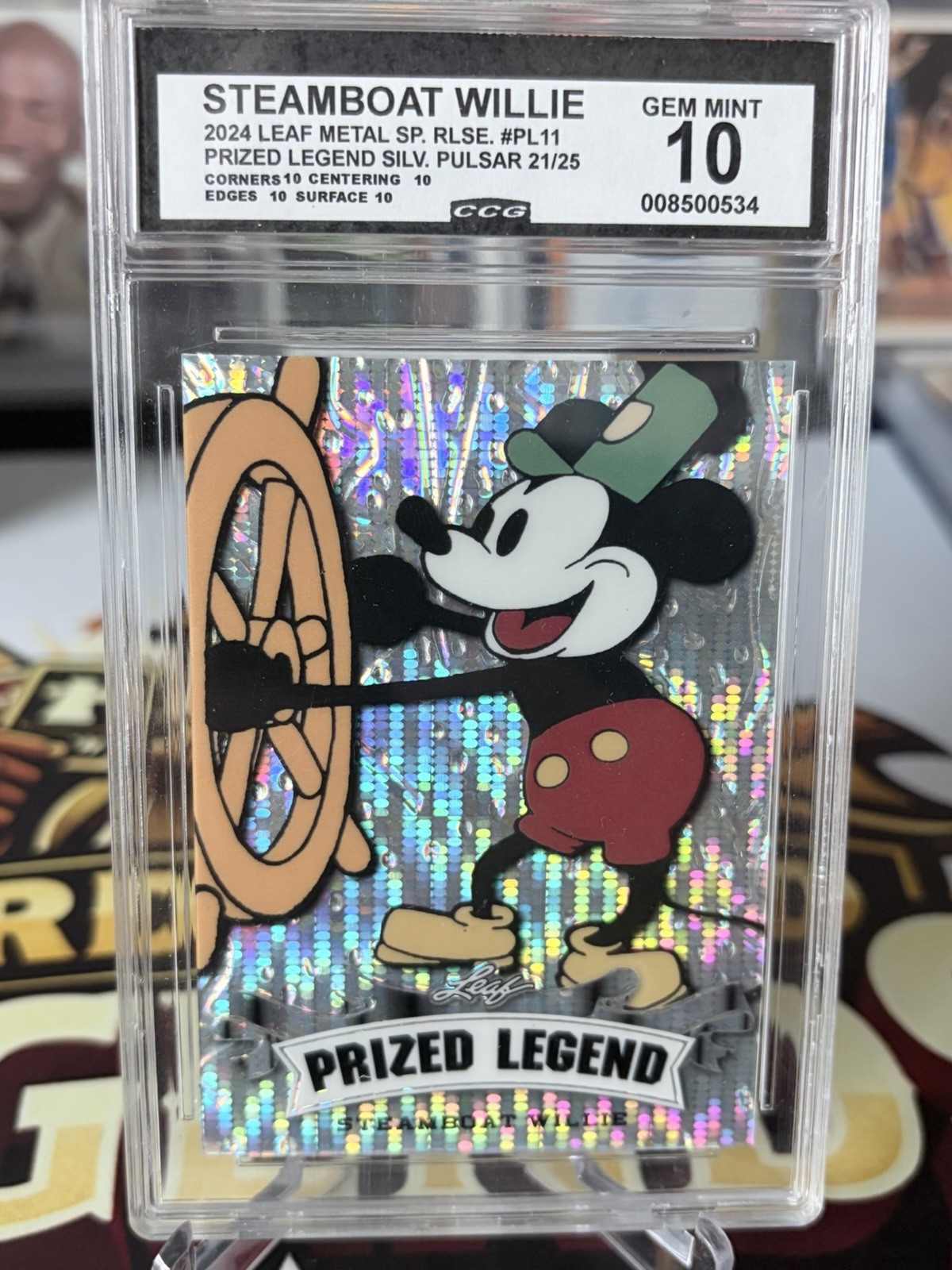 2024 Leaf Metal Special Release - Steamboat Willie Prized Legend SP 21/25 CCG 10 2024 Leaf Metal Special Release - Steamboat Willie Prized Legend SP 21/25 CCG 10