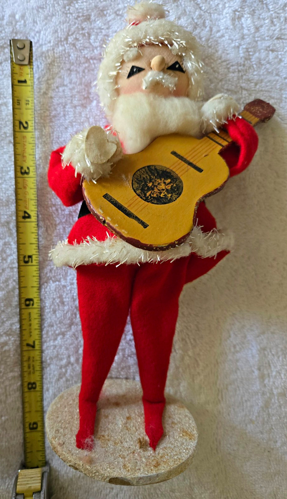 Vintage Japan 1960s Santa Claus Holding Guitar  Christmas Decor 9 in