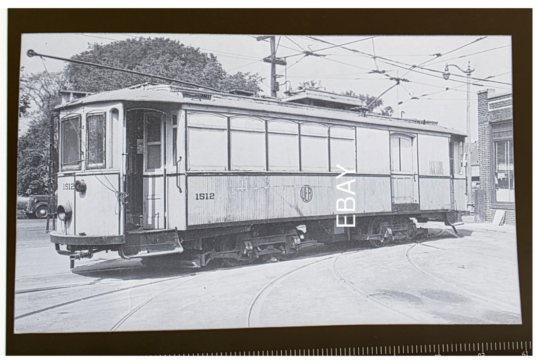 UER #1512 Ex P&D Broad St Car House Providence RI Trolley Photo Negative