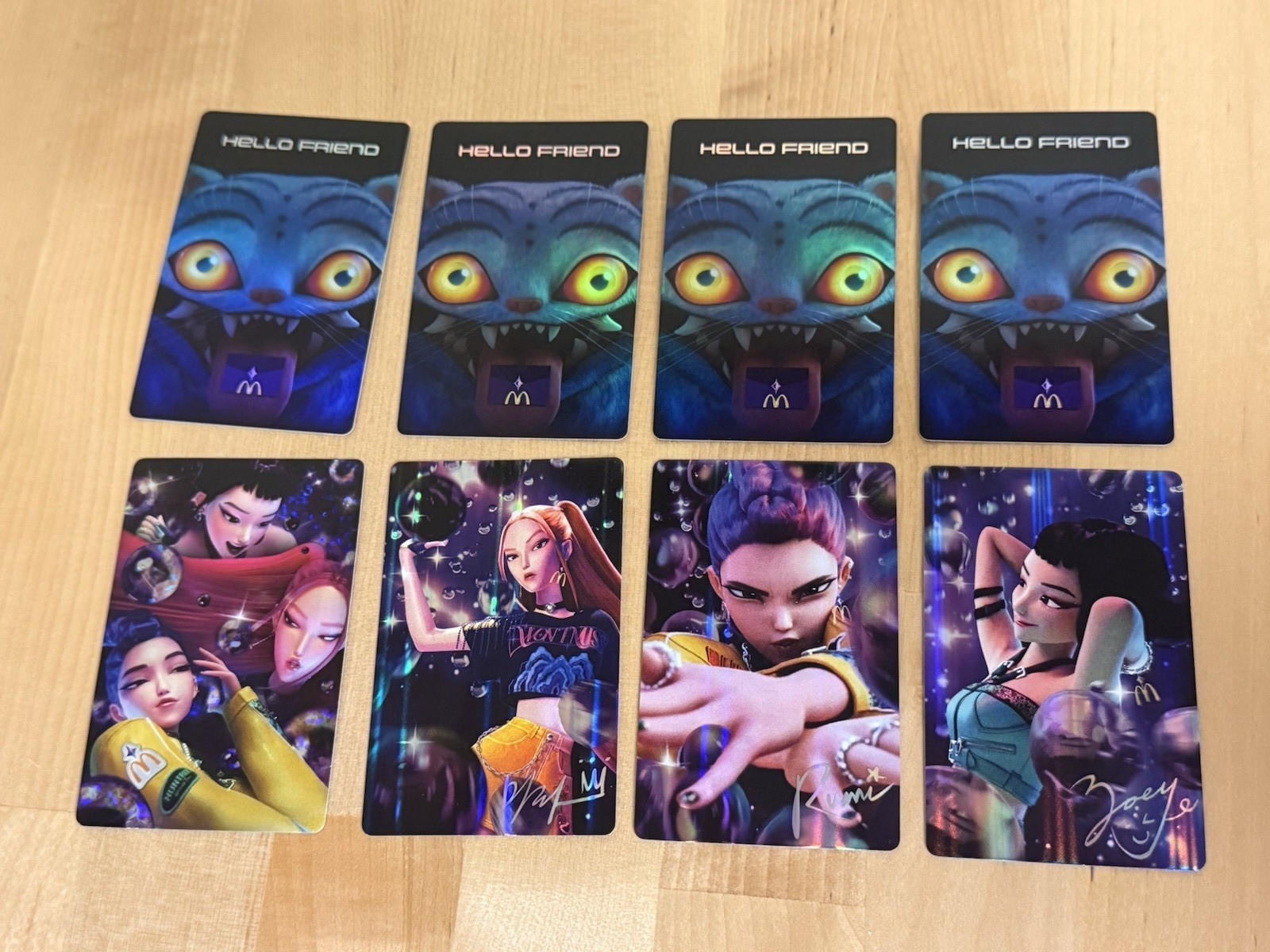 2026 McDonald’s KPop Demon Hunters Hunter/x Rumi Mira Zoey VIP Card Lot of 8