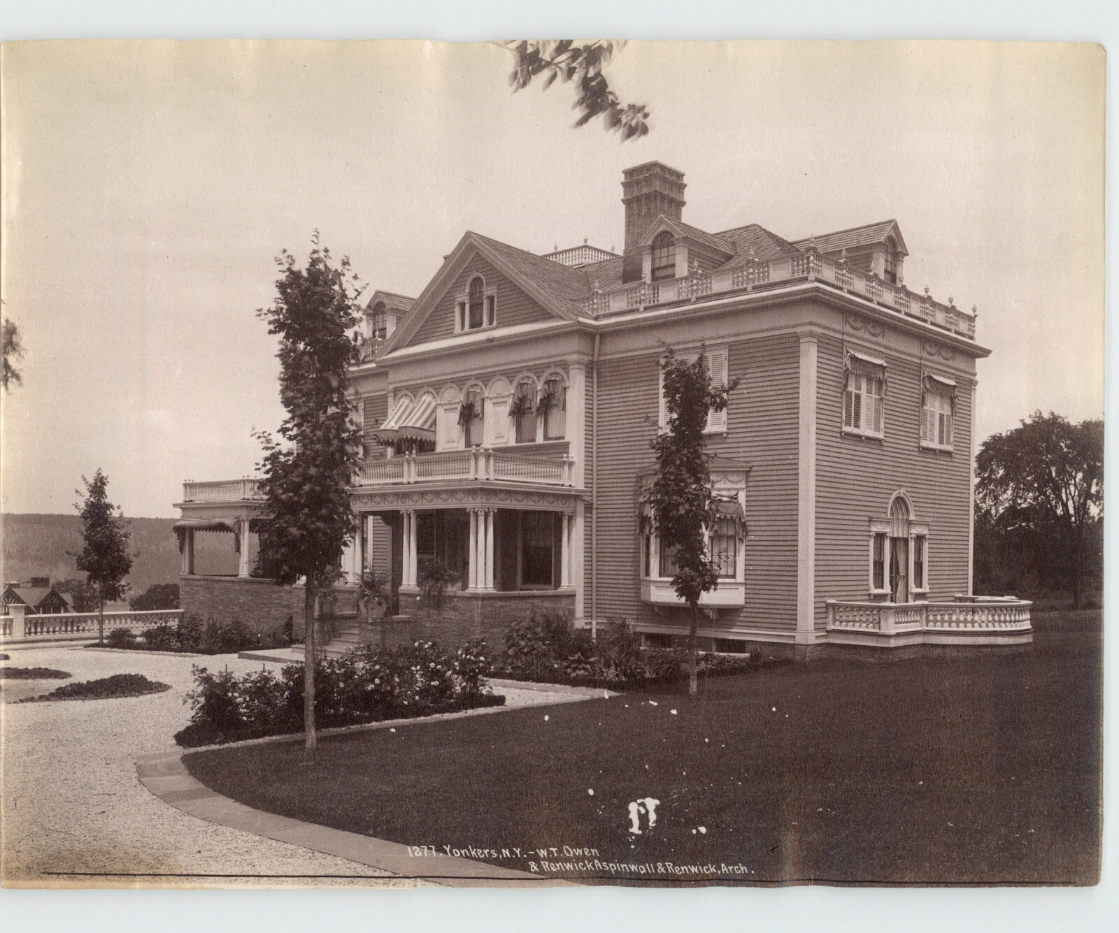 Yonkers New York Renwick Aspinall WT Owen Architectural Albumen Photograph 1890s