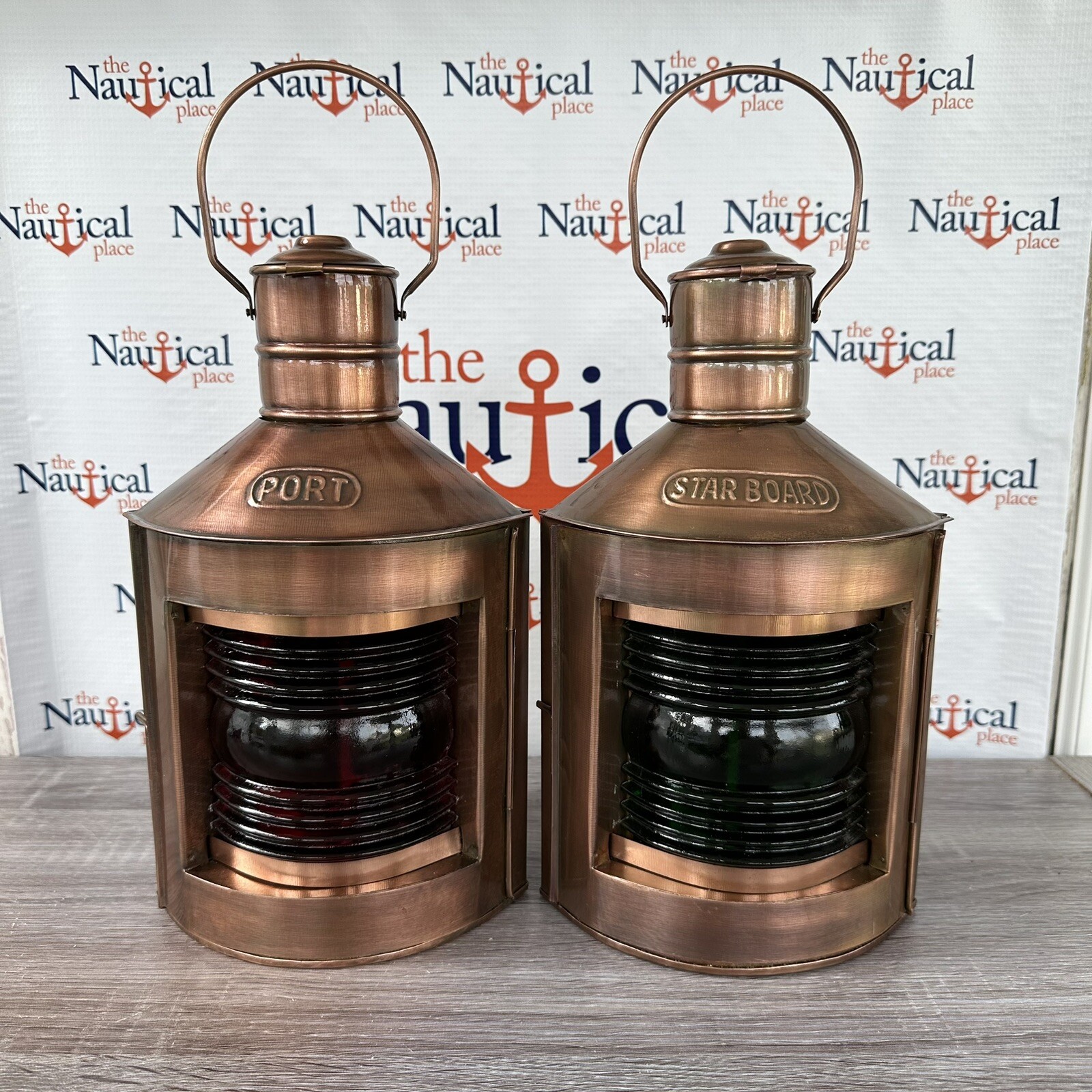 Port & Starboard Lanterns, Antique Brass Finish Nautical Oil Lamps, Ship Lights Port & Starboard Lanterns, Antique Brass Finish Nautical Oil Lamps, Ship Lights