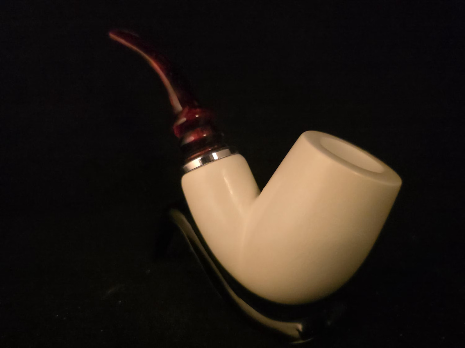 Classic Smooth Reverse Calabash Pipe, Block Meerschaum, Special Ring, Custom Ste