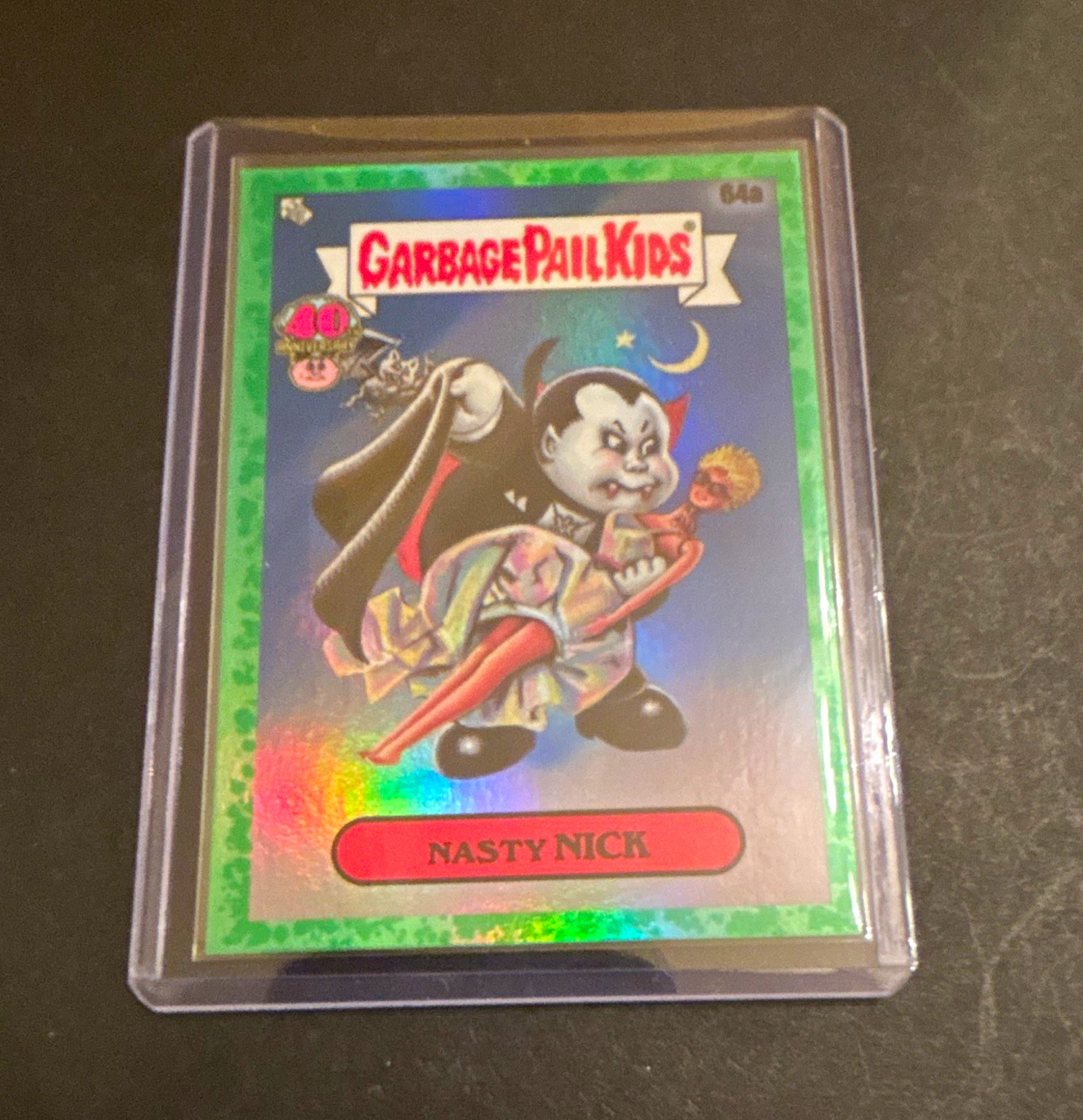 Nasty Nick Garbage Pail Kids 40th Anniversary Green Foil Topps Card #64a