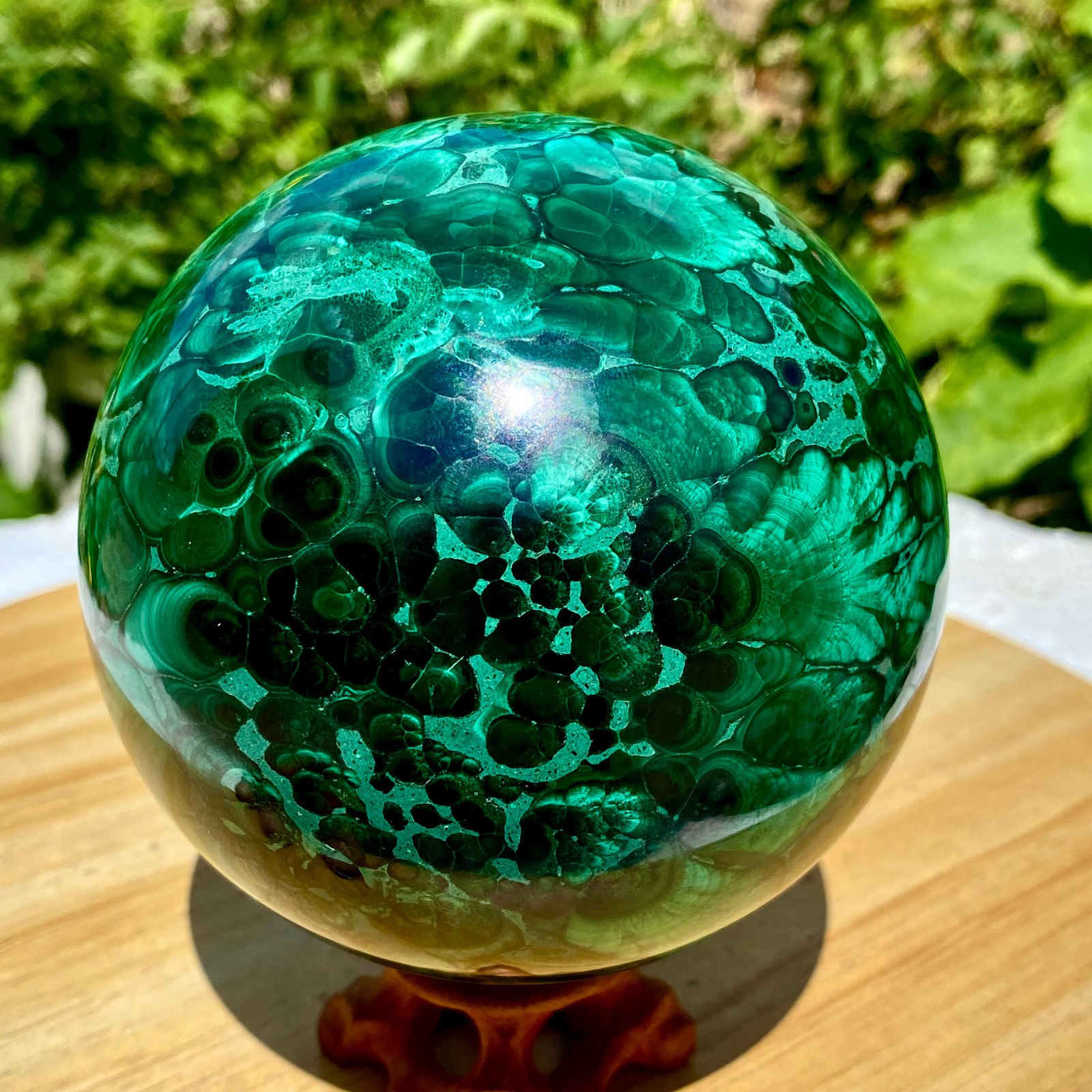 3.7LB  Natural Malachite Quartz Sphere Energy Crystal Ball Reiki Gift Decor Gem