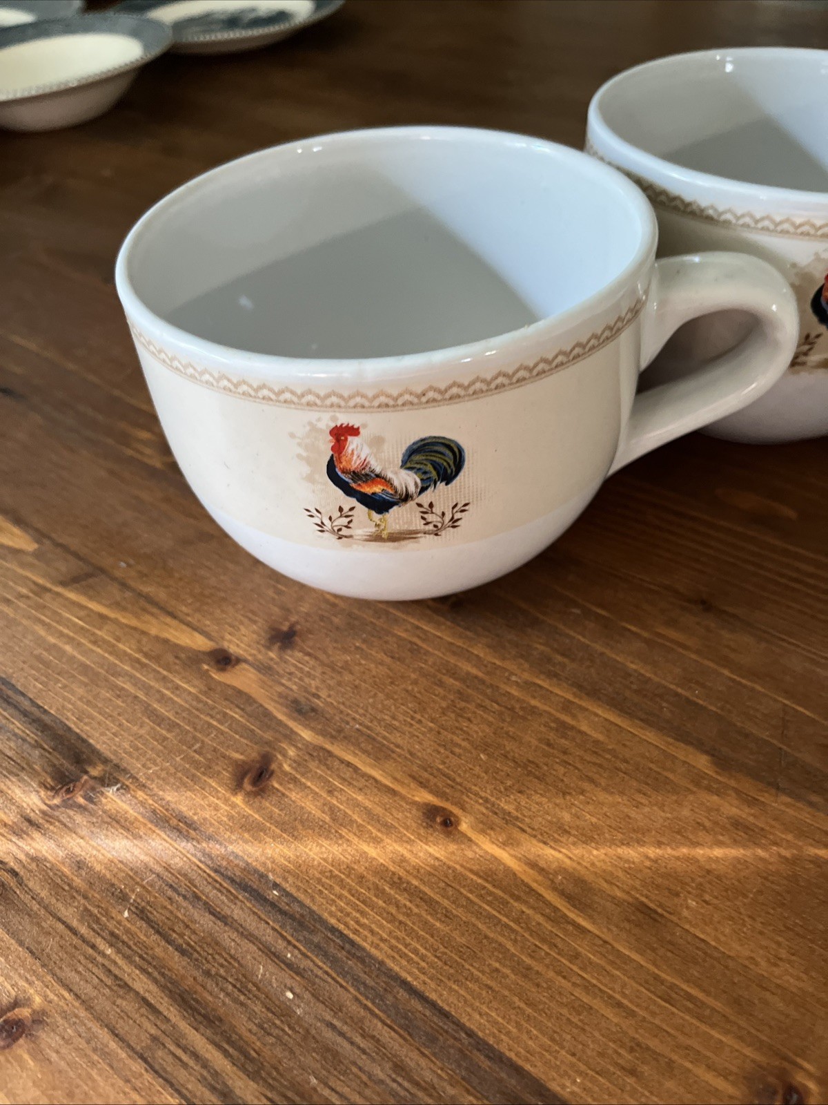 Always Home International Farmhouse Rooster Country Soup Mug Set of 4 