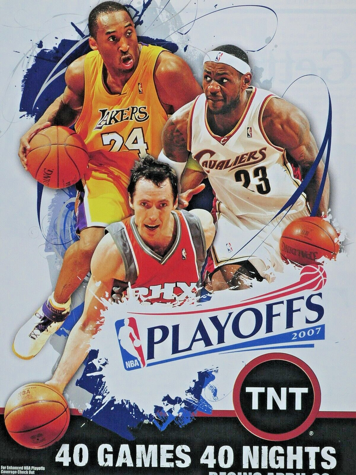 Kobe Bryan Lakers LeBron James Cavs Steve Nash Suns 2007 TNT Original Print Ad