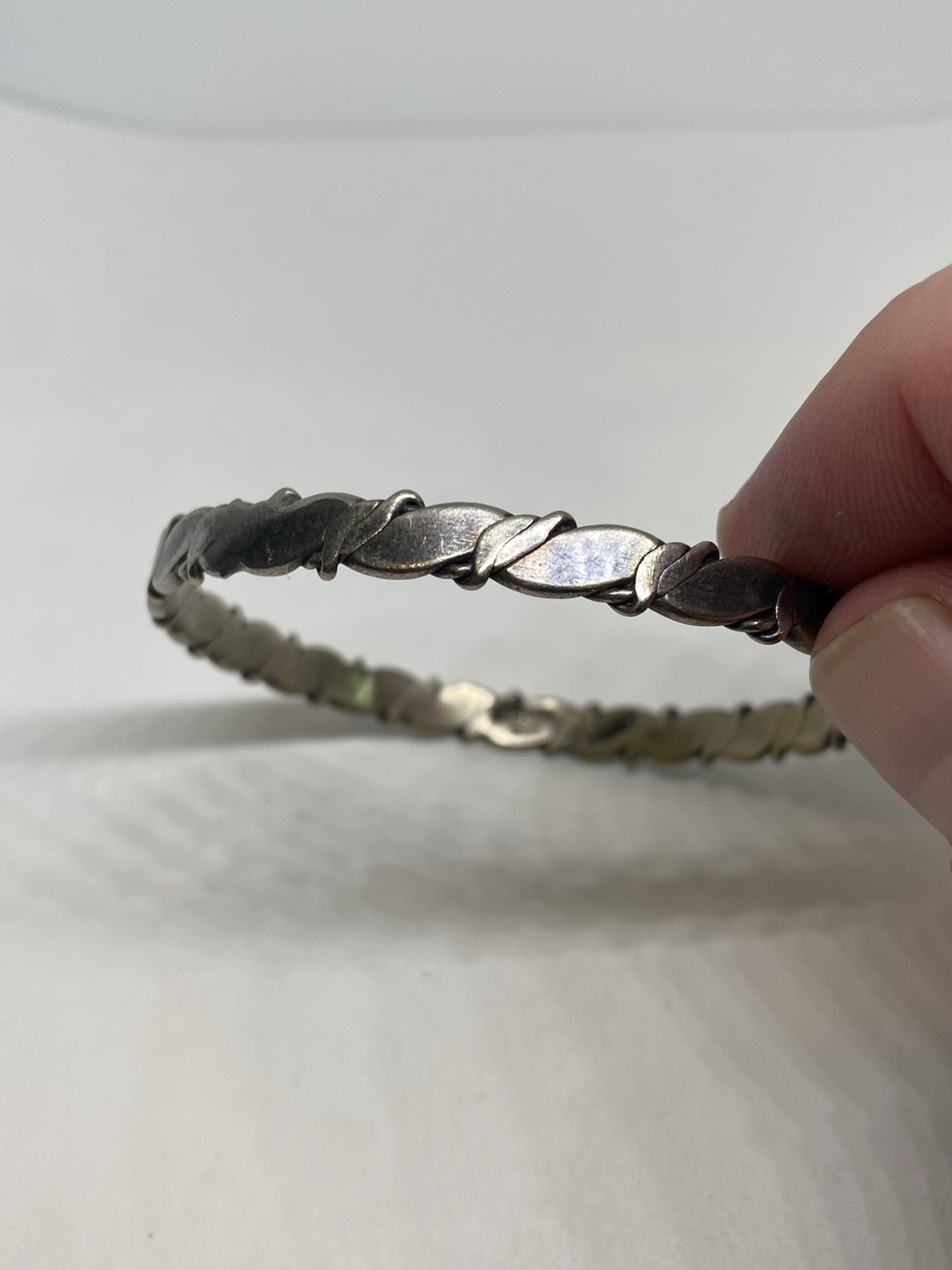 18g 925 VINTAGE STERLING SILVER TAXCO BANGLE BRACELET STAMPED JEWELRY