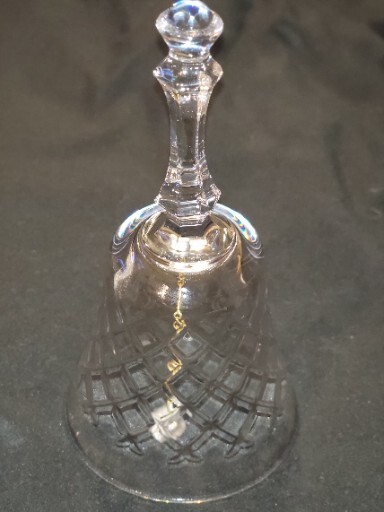 Vintage  6-Inch Well Made Cut Crystal Bell - X, Criss-Cross  Pattern